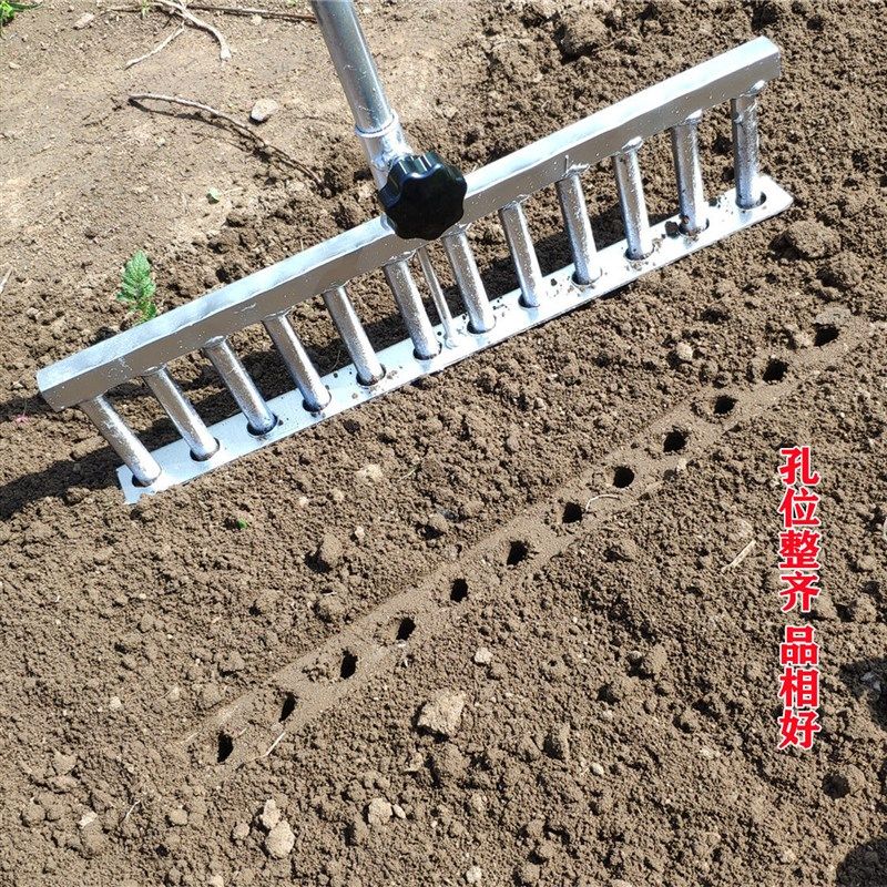栽葱打孔器大葱插子带压板打坑不迷眼实心粗筋齿距均匀方向可调