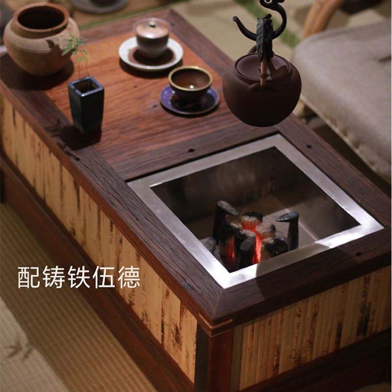 火钵木质榻榻米碳炉茶几多功能日式塌塌米茶桌飘窗炕桌炕几矮茶台