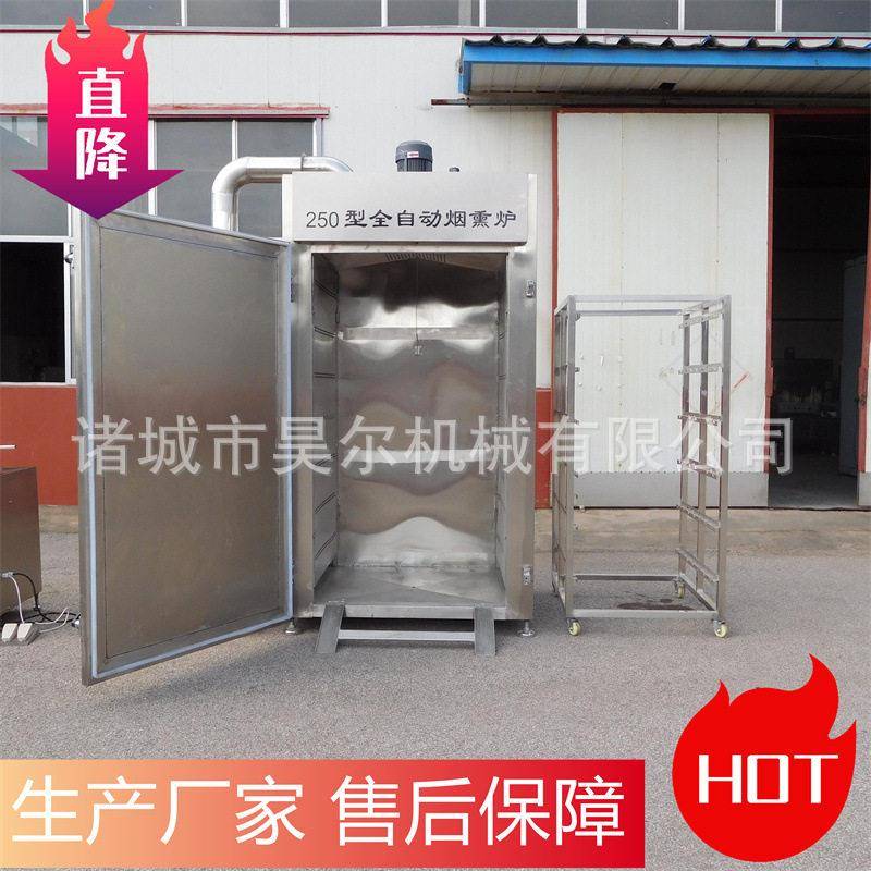 热狗肠烟熏烘烤蒸煮箱 多功能鸡肝烟熏炉 250型烟熏设备烟熏腊肉