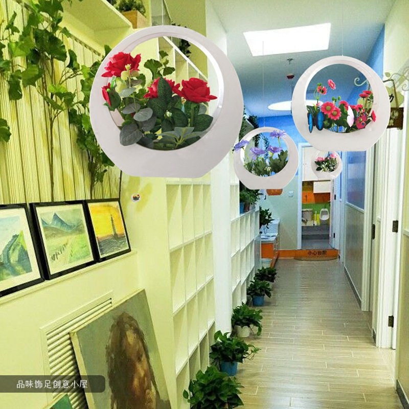 商场空中吊饰创意田园仿真塑料花篮店铺装饰品摆件幼儿园走廊挂饰