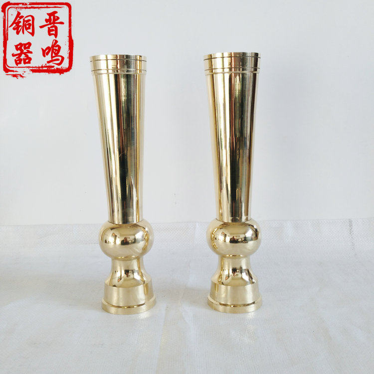 民间五供 纯铜烛台复古香炉 铜香炉 纯铜香桶 家俱摆件供奉祭祀