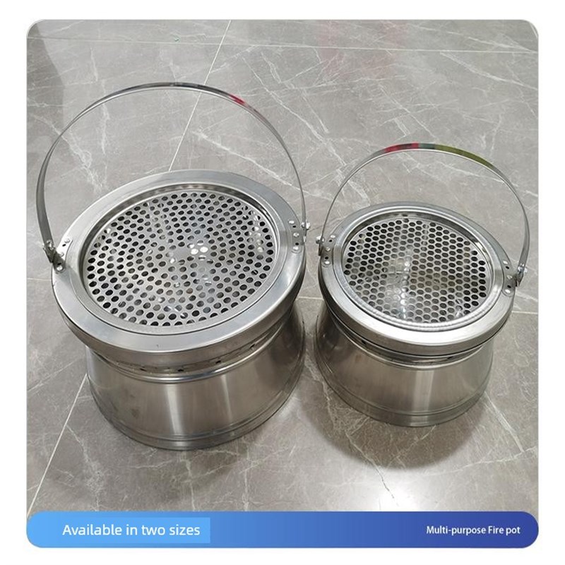 不锈钢火笼家用手提烘笼木炭炉取暖炉烧炭火炉木炭烤火笼柴火碳盆