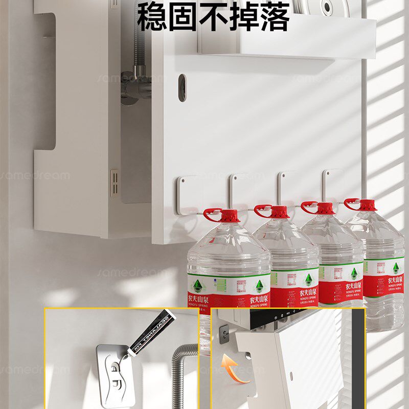 热水器遮挡罩厨房燃气管道装饰洞洞板壁挂炉遮丑置物架磁吸可开门