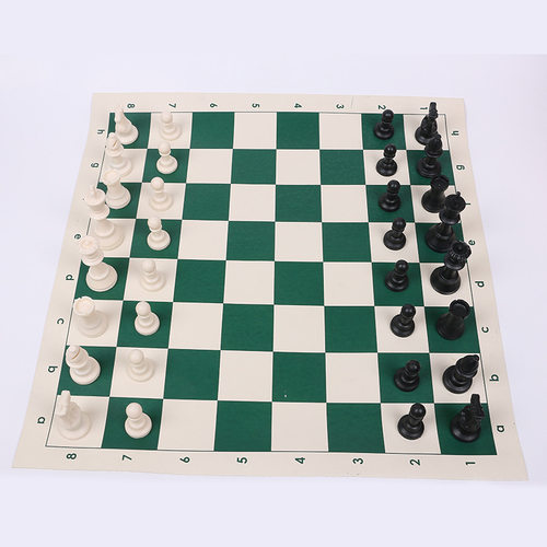 国际象棋学生初学者高档比赛专用折叠便携皮革棋盘无磁性益智游戏