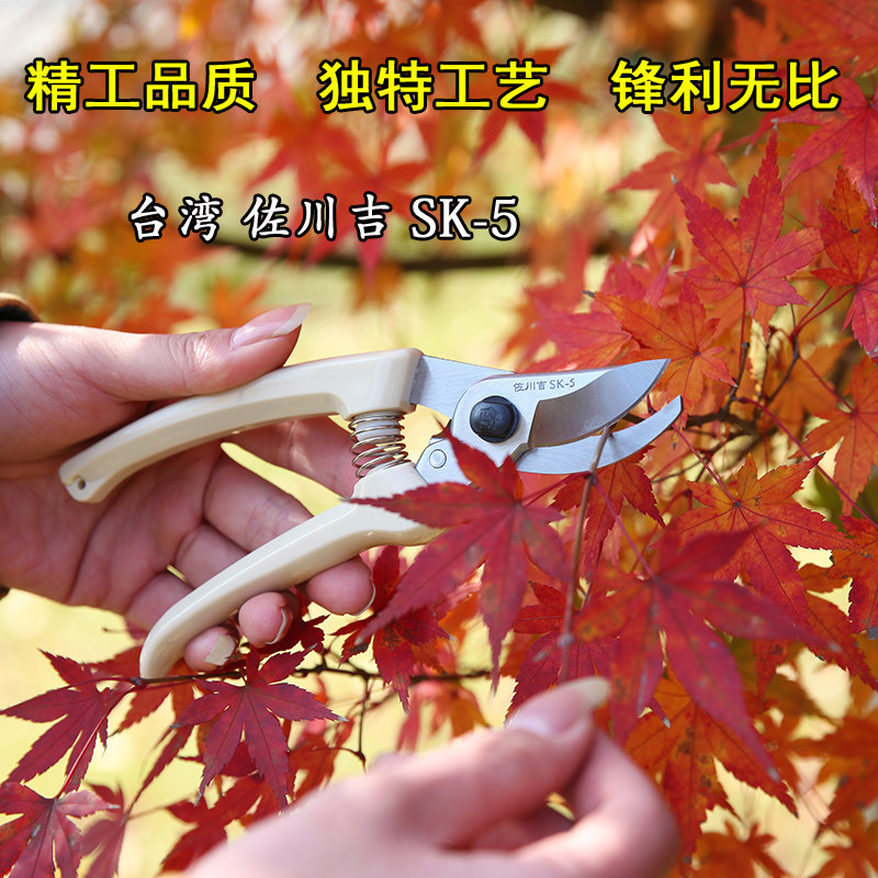 正品台湾佐川吉高碳钢修枝剪手剪园艺剪果树剪刀花剪刀剪枝剪