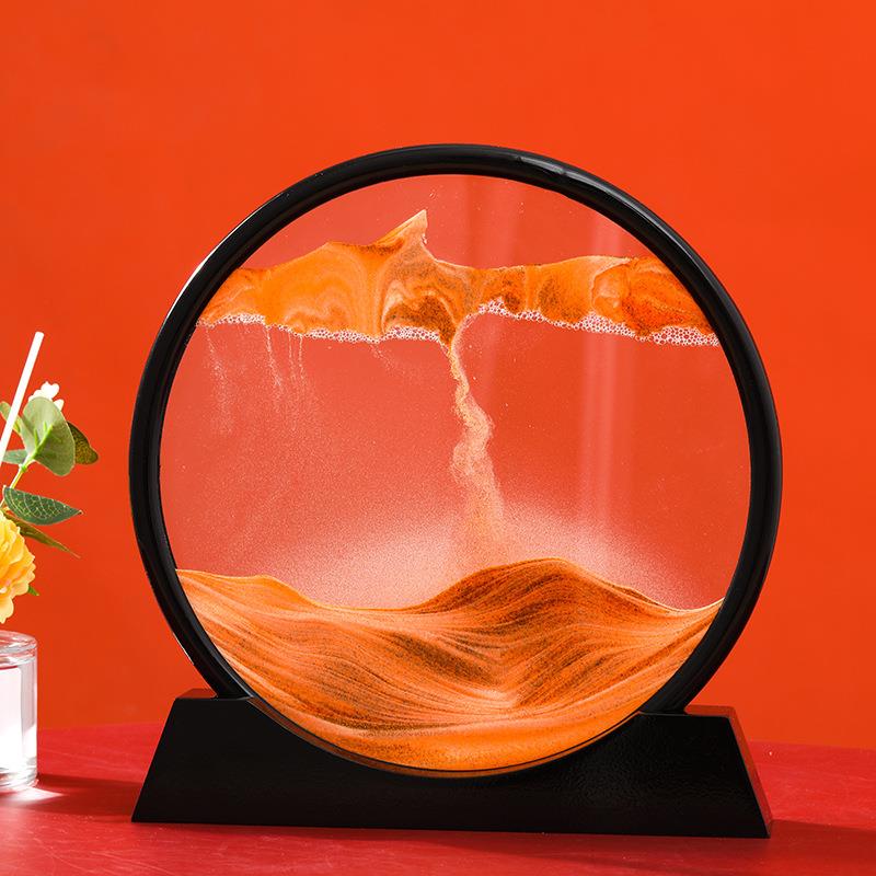 厂家直销12寸流沙画摆件创意新年礼品3d立体沙漏画装饰家居礼物