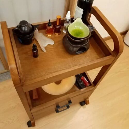 美容车美容院专用小推车仪器置物架实木双层抽屉可移动美发工具车