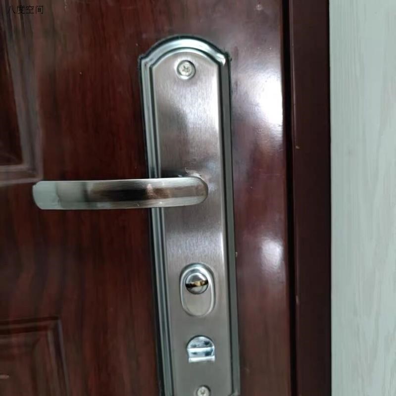 老式机械锁房门锁铁门上提木门套装不锈钢室内入户门反锁防盗门.