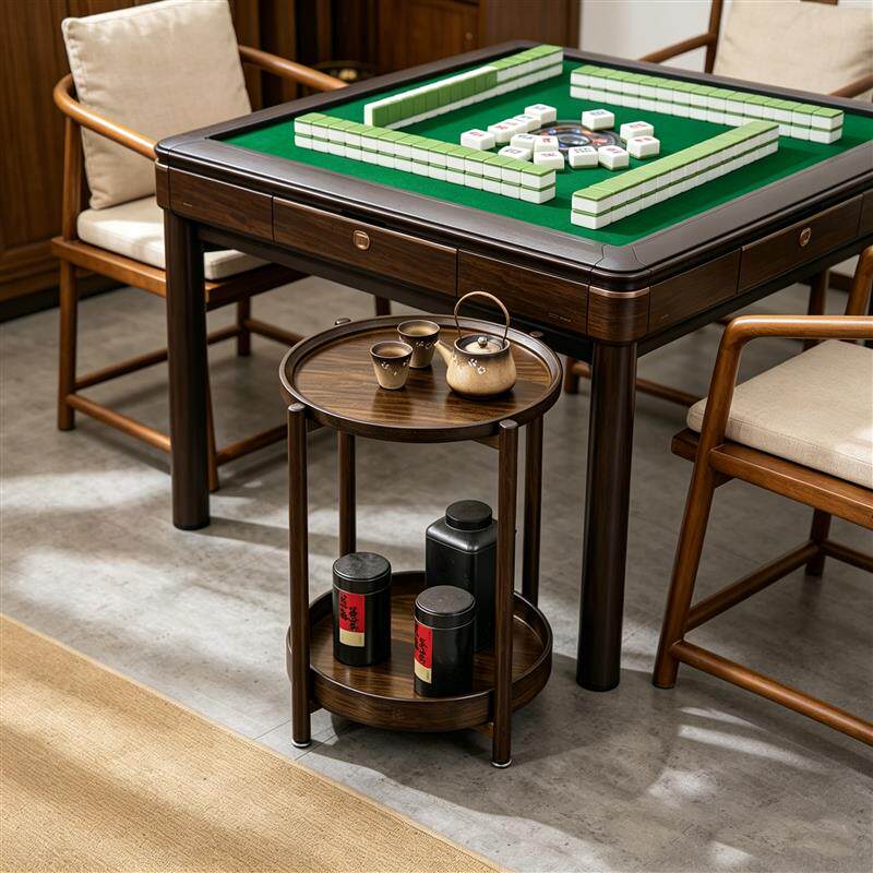 棋牌室麻将桌旁小茶几家用可移动边几置物架麻将机打牌专用茶水架