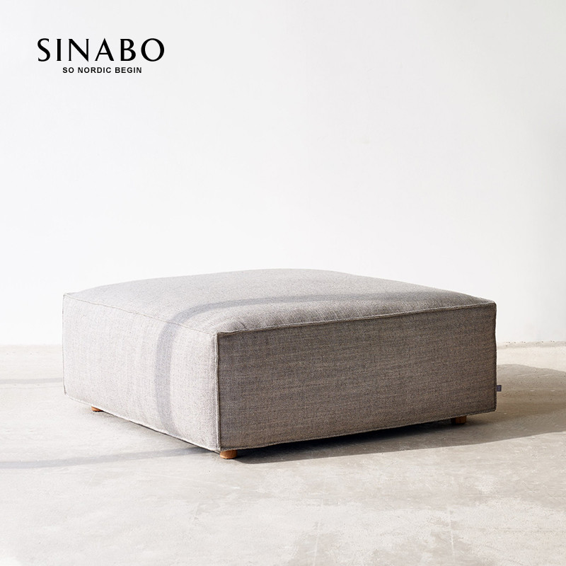 SINABO /北欧布艺沙发脚踏贵妃榻懒人沙发坐墩换鞋凳家用真皮圆凳