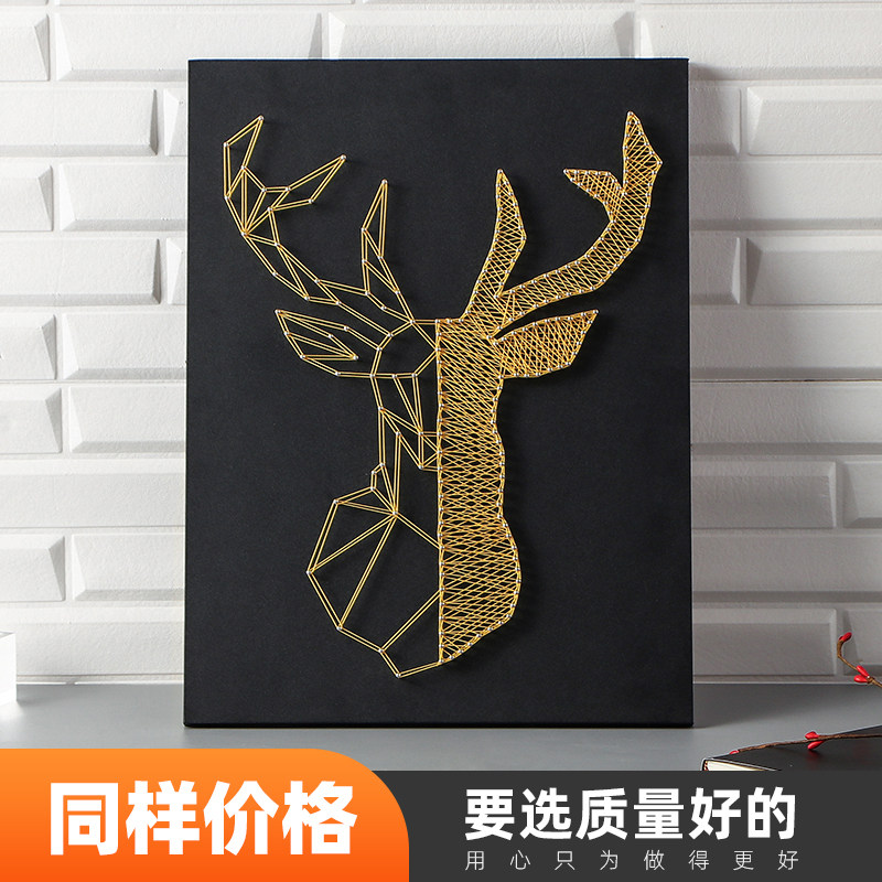 钉子绕线画 diy手工制作材料包立体钉子画纱线画弦丝画装饰画定制