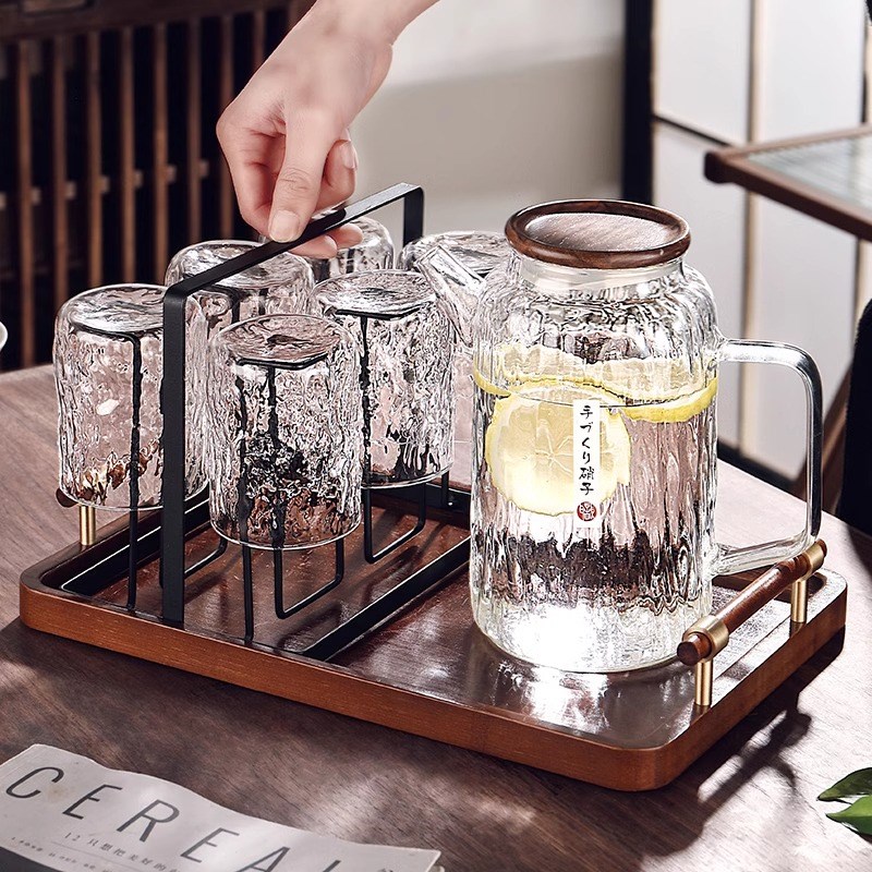 包邮格娜斯大容量耐热玻璃冷水壶凉水壶凉杯客厅耐高温开水壶套装