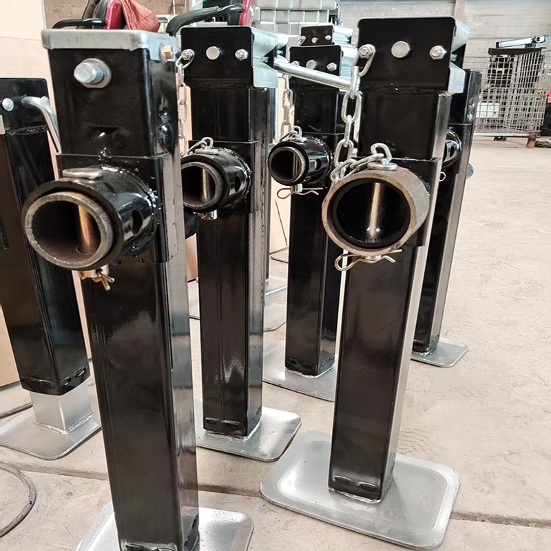 拖车千斤顶手摇式农用车农具支腿1吨2T3T牛腿加厚折叠撑架配件