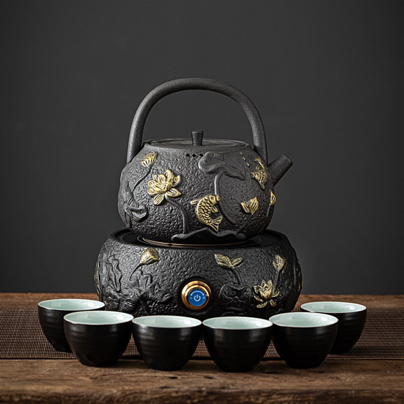 围炉煮茶电陶炉耐高温陶瓷壶煮茶器套装泡茶专用煮水壶煮茶烧茶器