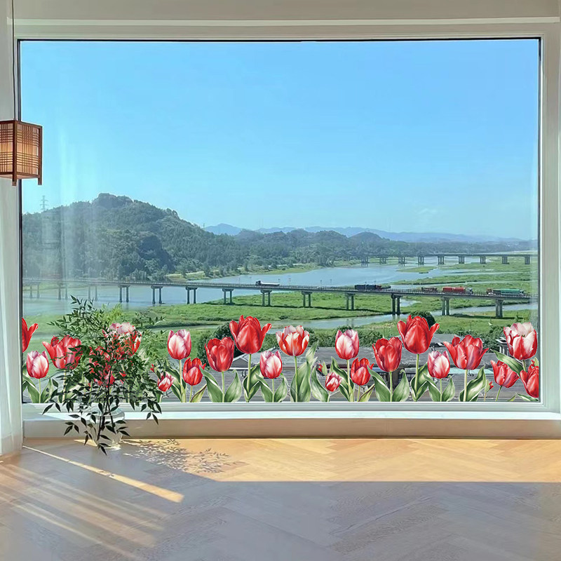 个性浪漫玻璃门贴纸阳台墙面装饰贴画卧室落地窗户飘窗窗花墙贴花