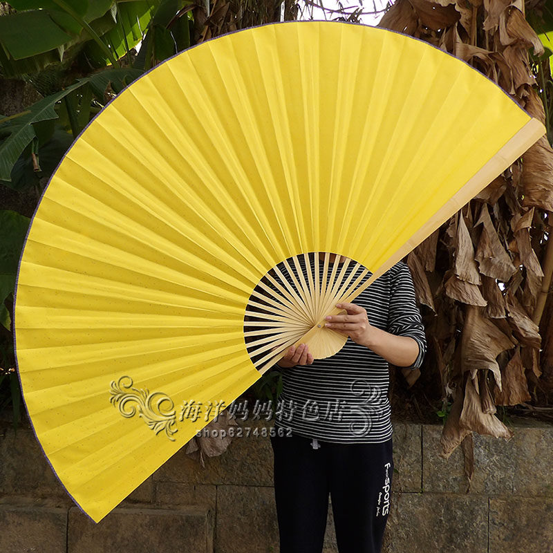 超大挂扇装饰墙壁宣纸空白色diy涂色画画手绘舞蹈婚庆道具折扇子