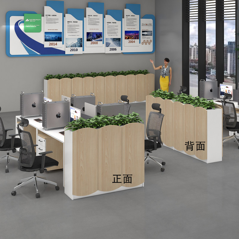 办公室花槽柜文件柜矮柜双面隔断柜长条储物柜边柜异形门木质简约