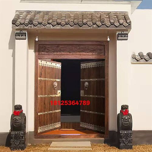 实木海棠木仿古大门庭院门中式别墅木门农村双开门老式门进户门