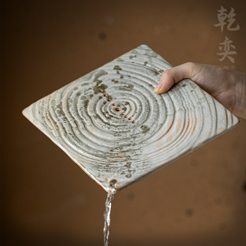 志野烧壶承壶垫陶瓷干泡台茶盘功夫茶具家用储水茶承窑变高脚托盘