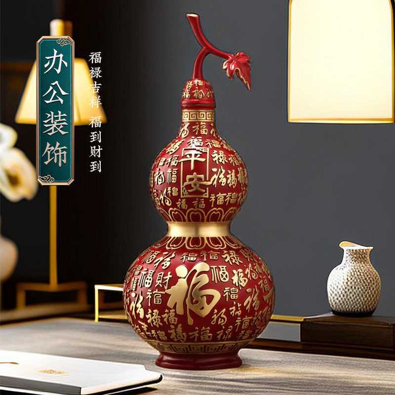 彩铜葫芦摆件开盖百福葫芦空心铜葫芦福禄吉祥客厅家居玄关装饰