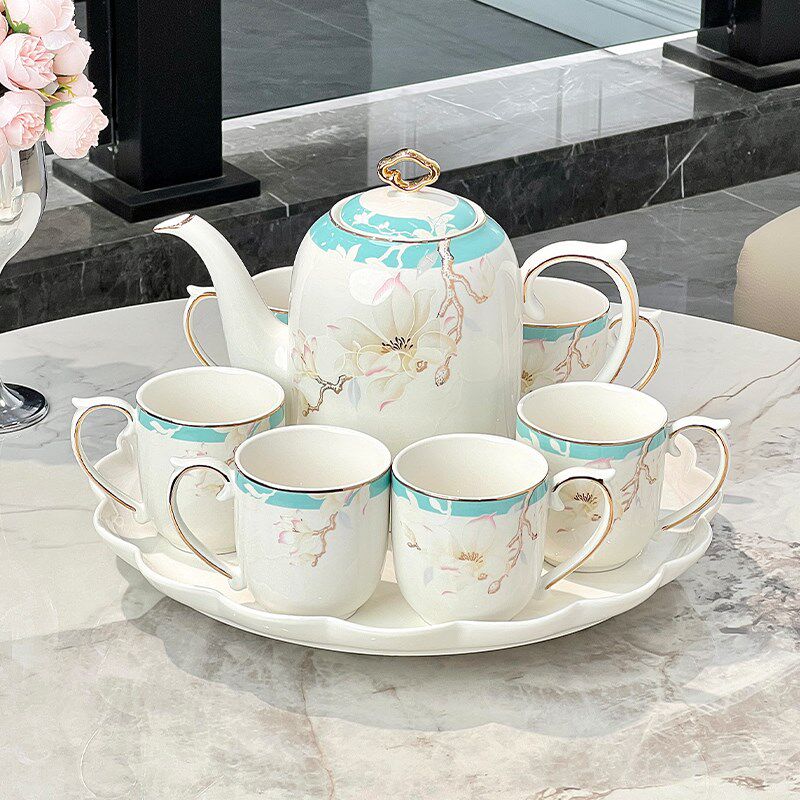 茶具套装高档陶瓷家用客厅水杯杯具乔迁新居结婚茶壶茶杯轻奢水具