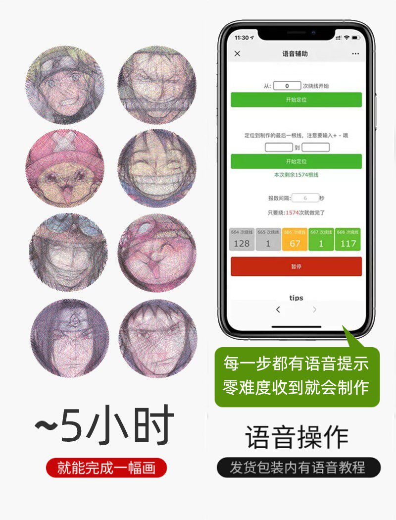 彩色钉子绕线画DIY手工制作缠弦丝画创意多人物定制照片生日礼物