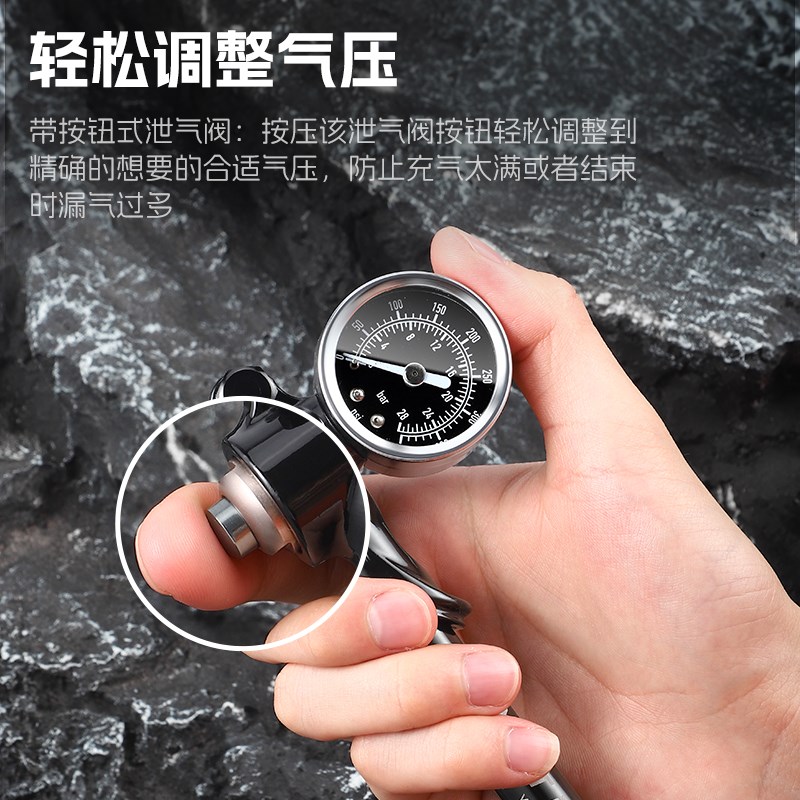 西骑者自行车前叉高压打气筒山地车公路车通用充气筒迷你单车装备