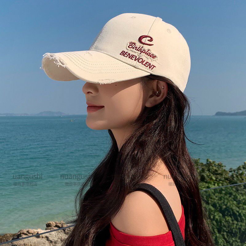硬顶鸭舌帽女款显脸小大帽檐加宽加深春夏遮阳防晒帽子男士棒球帽