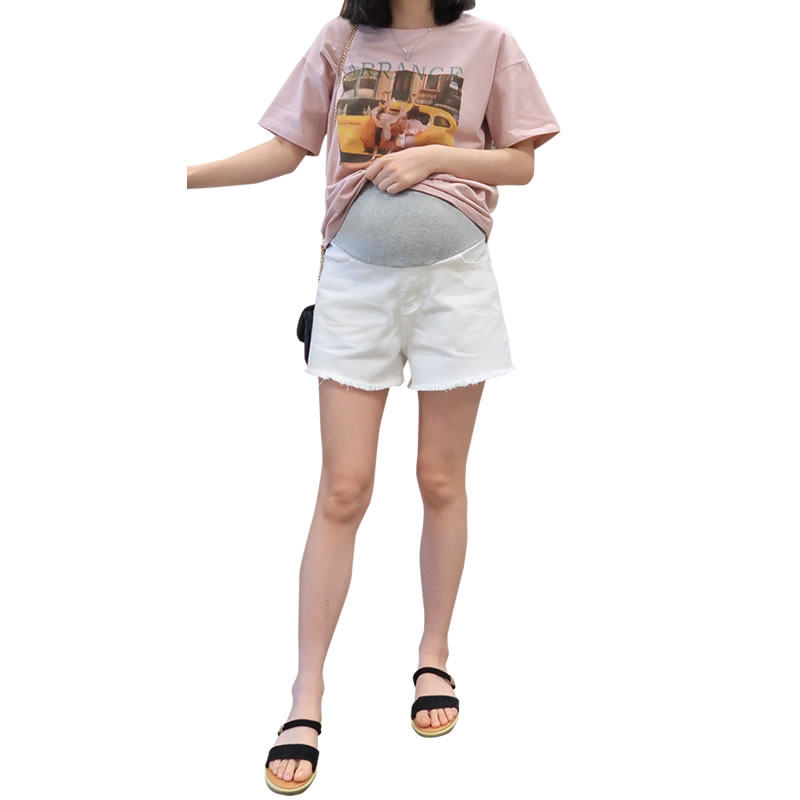 孕妇牛仔短裤白色黑色夏季薄款外穿宽松打底裤安全裤孕妇短裤夏装