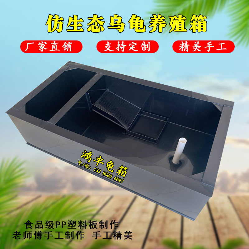 大号种龟箱PP板龟池乌龟繁殖池仿生态大型塑料龟缸排水可订制定做