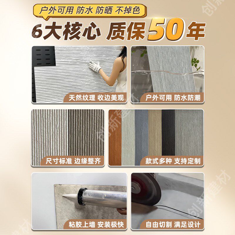 石皮pu脉络石流水石pu仿石材文化石背景墙装饰板外墙仿石砖护墙板