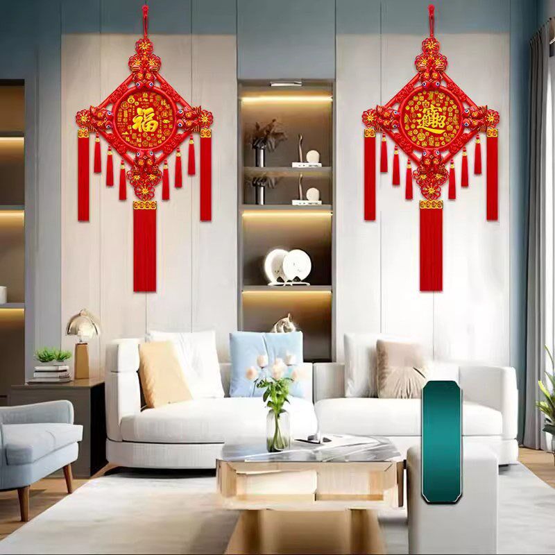 中国结挂件2026新款客厅大号桃木福字招财挂饰玄关乔迁平安结家居