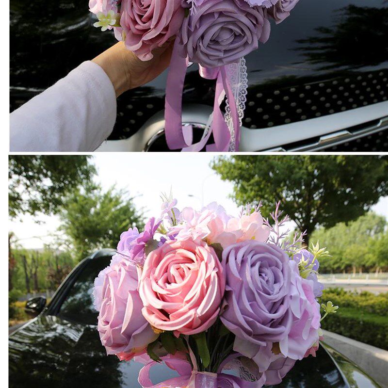 紫色手捧花仿真手捧花新娘手捧花伴娘捧花结婚手捧花迎亲捧花