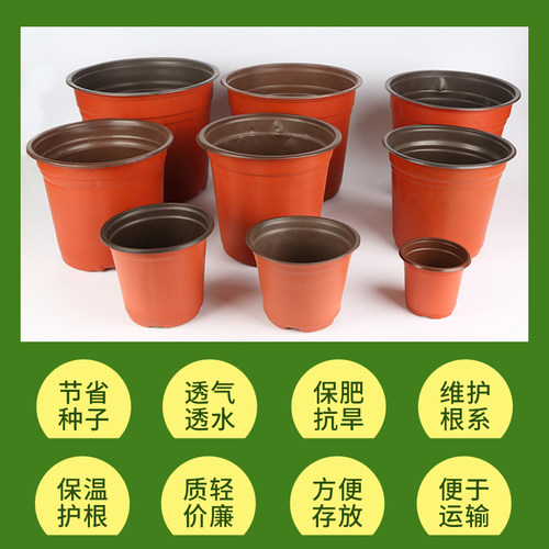 育苗盆双色加厚多肉花盆一次性摔不坏营养钵抗氧化塑料育苗杯大号