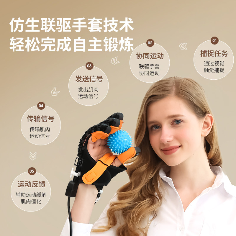 手部手指康复训练器材五指手功能锻炼屈伸偏瘫中风电动机器人手套
