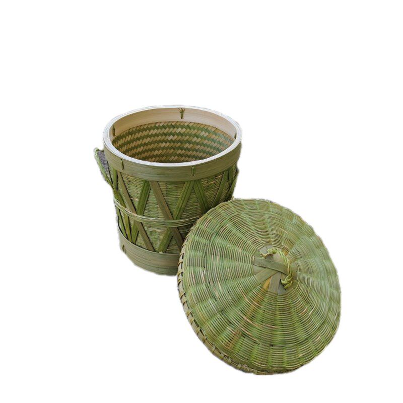 竹制品竹子编织传统竹饭桶编织老式多层蒸笼手工厨房家用蒸饭甑子