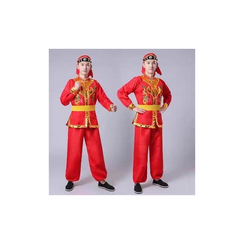 腰鼓服装锣鼓打鼓演出打鼓衣秧歌服男女套装中老年民族表演腰鼓