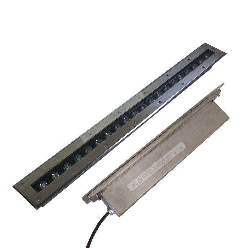 LED嵌入防水线条灯不锈钢支架水池灯6W9W18W24W36W水景瀑布投射灯