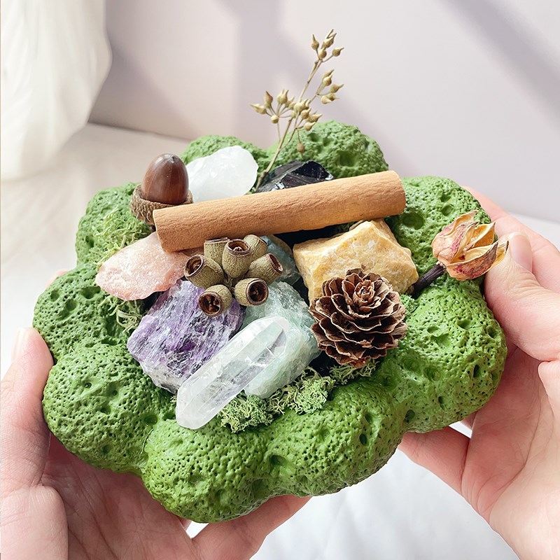 云朵干花晶石香薰扩香石摆件家用卧室内无火香氛杯diy女生日礼物
