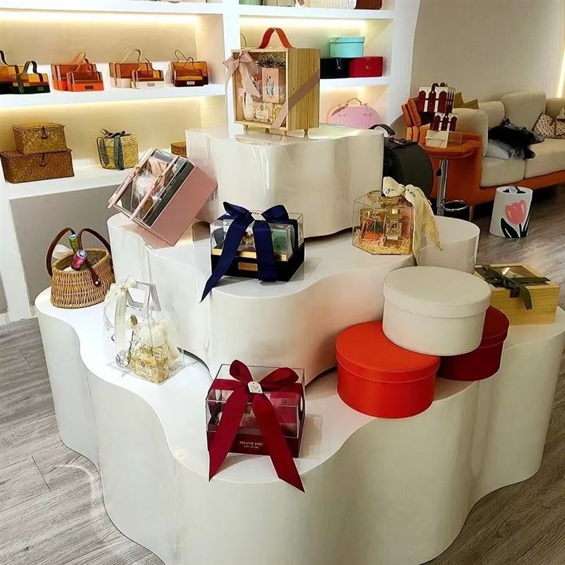 中岛台女装店服饰鞋帽店展示台流水台花店陈列柜烤漆展示台可定制