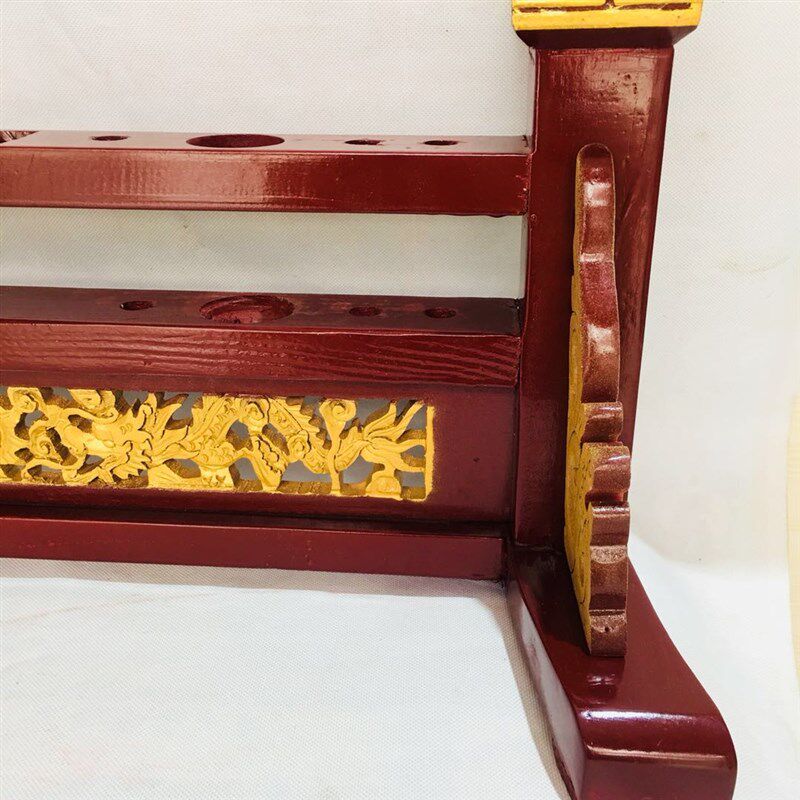 法器道家道士法坛用品 令牌令旗幡桃木剑印章勾叉法架 法器架实木图片