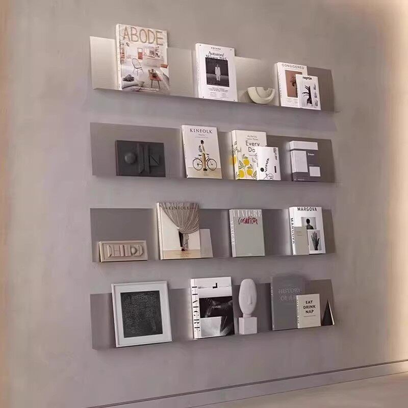 不锈钢一字层板上墙书架隔板收纳展示客厅vitsoe杂志架壁挂置物架
