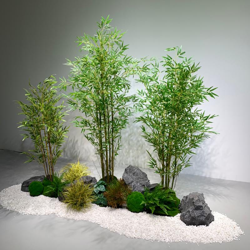 仿真竹子造景植物隔断屏风室内橱窗装饰假竹子盆景细水竹绿植景观