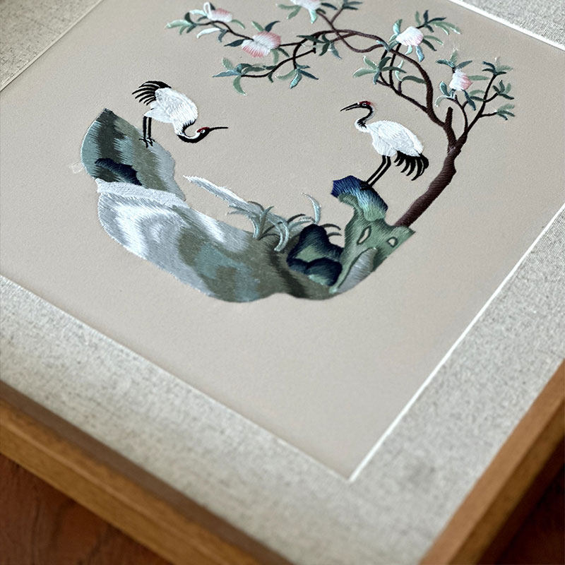 【非遗苏绣】实木新中式手工绣品样板间客厅卧室装饰画设计师挂画