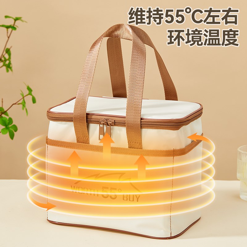 插电加热恒温保温袋便当手提袋加厚铝箔上班族学生带饭防水午餐包