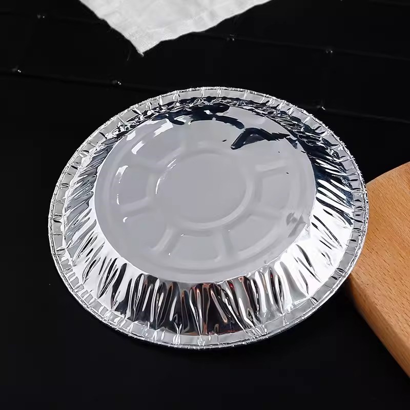 锡纸盘空气炸锅专用烤箱铝箔盘烘培披萨铁板烧烤圆形锡纸碗耐高温