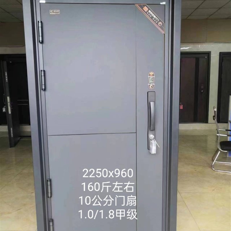武汉现货标门灰色防盗门入户门钢质大门进户门子母外开工程门铁门