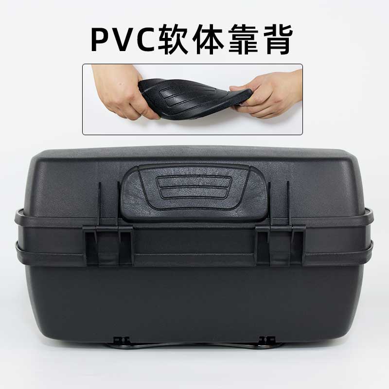 超大尾箱 摩托车后备箱加厚特大号通用125电动踏板车弯梁储物箱子