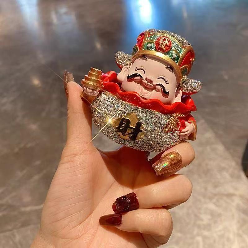 汽车摆件车载中控台创意摇头财神爷车内装饰品高档女神款网红生日
