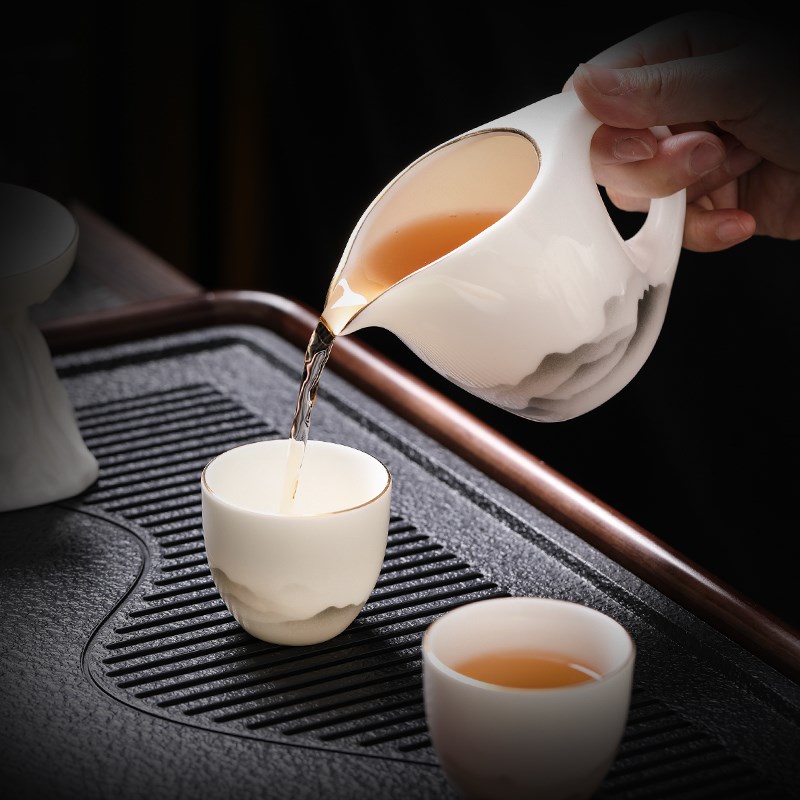 茶具套装2024新款茶杯盖碗茶壶功夫家用全套高级泡茶白瓷羊脂玉小